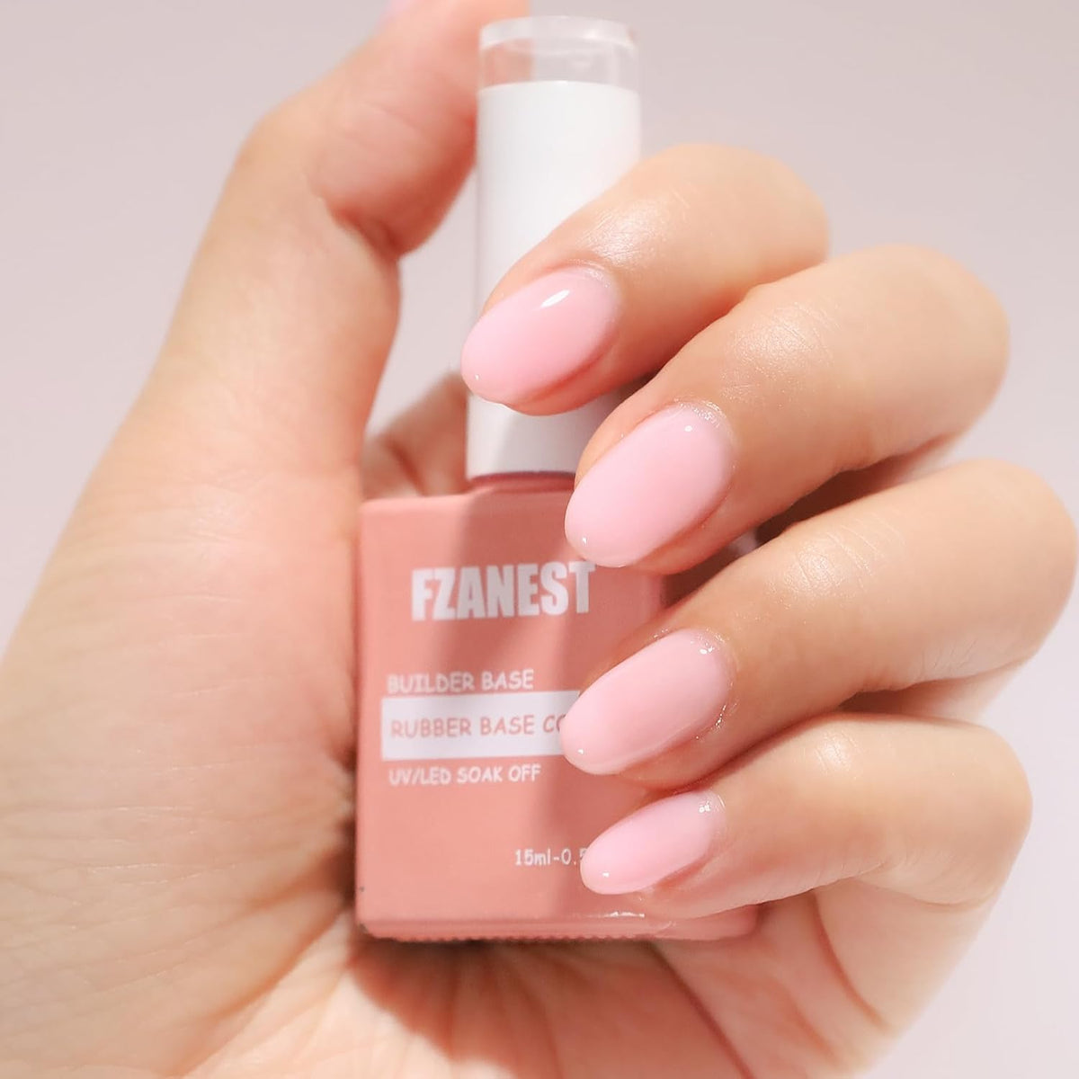 FZANEST Rubber Base Builder Gel For Nails, Sheer Color Gel Polish Elastic Rubber Base Coat For Nail