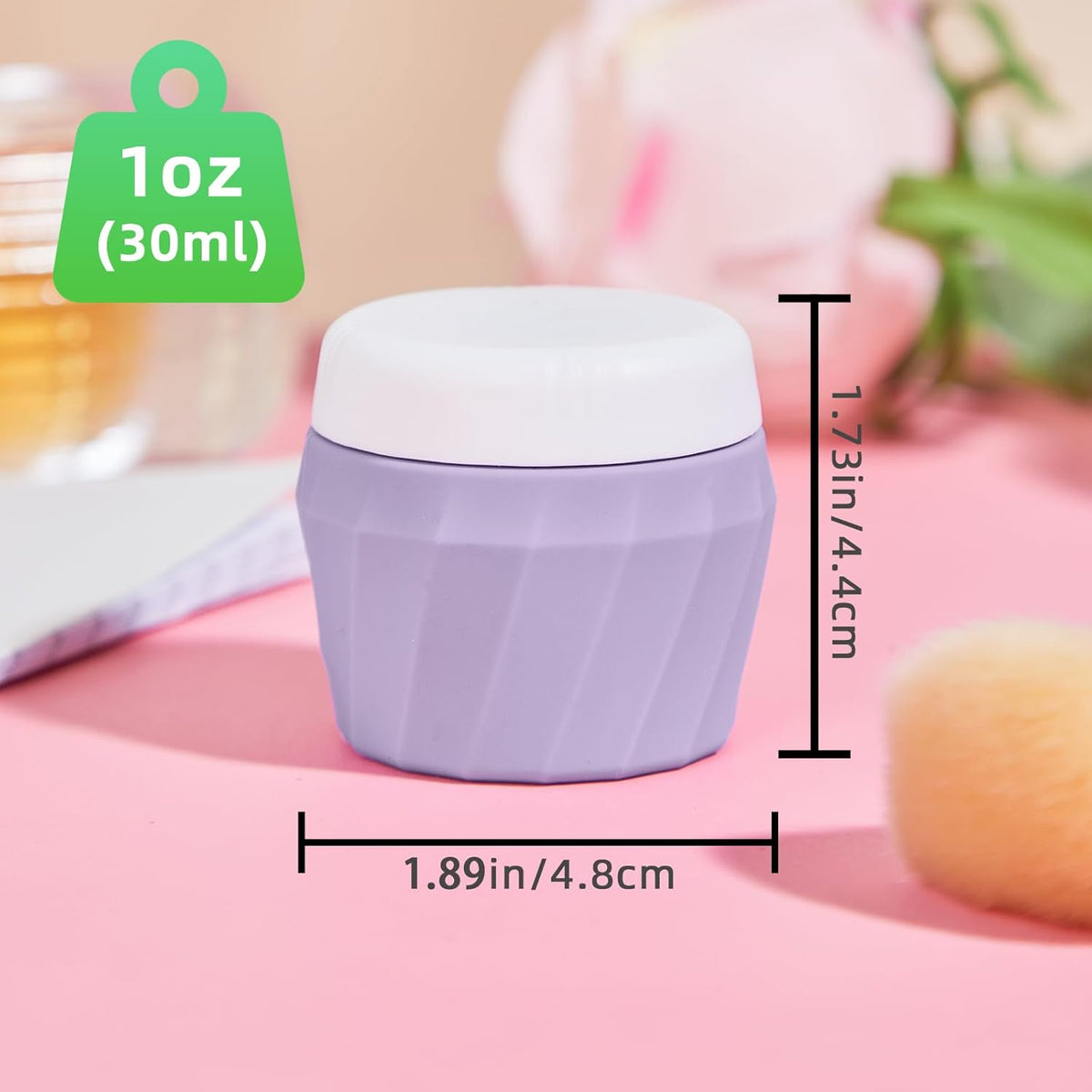 Travel Containers for Toiletries, Premium Silicone Cosmetic Cream Jars, TSA Approved Leak-Proof