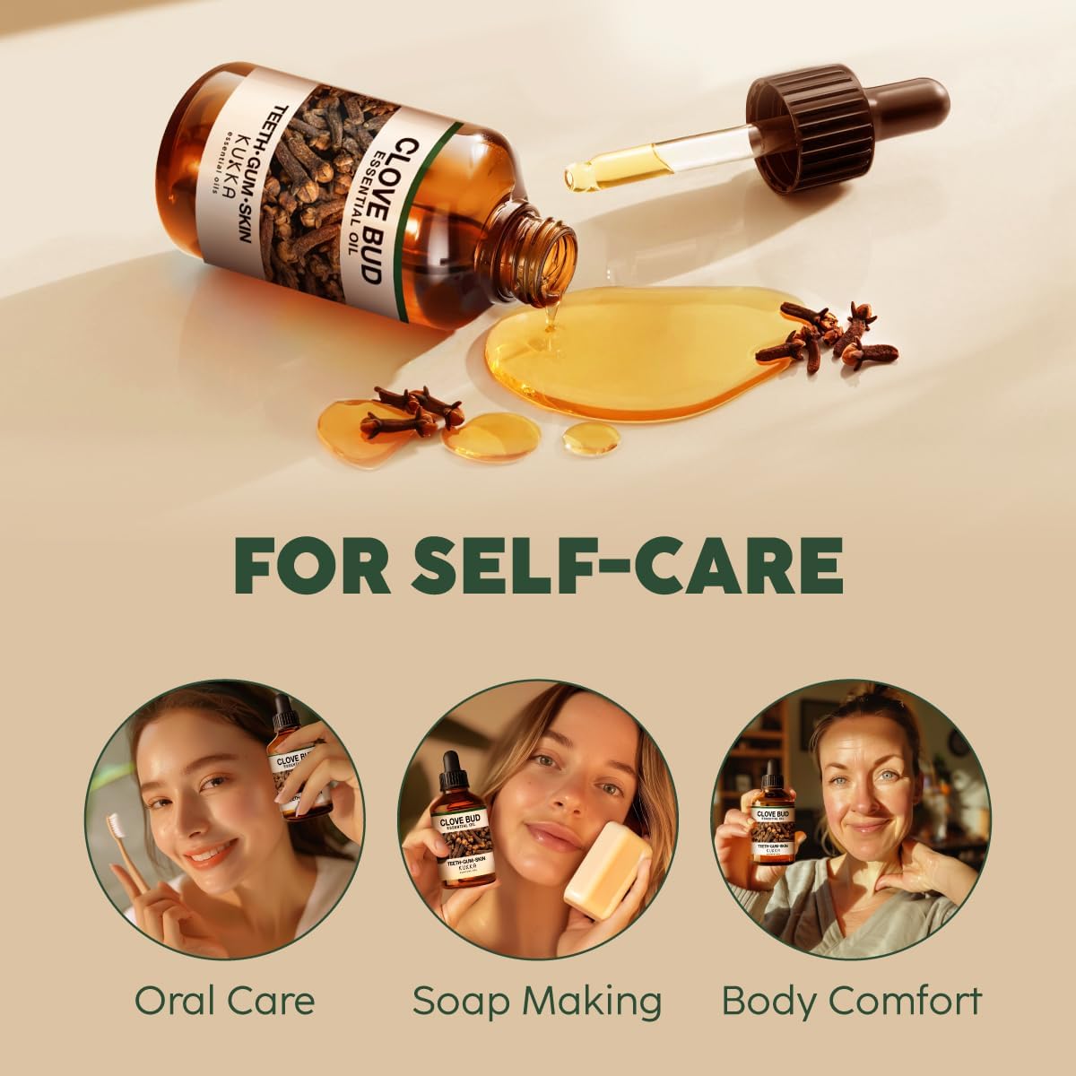 Kukka Clove Oil for Teeth and Gums - 4 Fl Oz - Clove Essential Oil - Sourced from Flower Buds