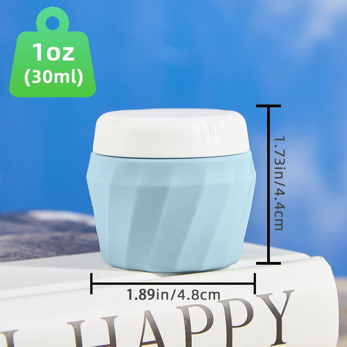 Travel Containers for Toiletries, Premium Silicone Cosmetic Cream Jars, TSA Approved Leak-Proof