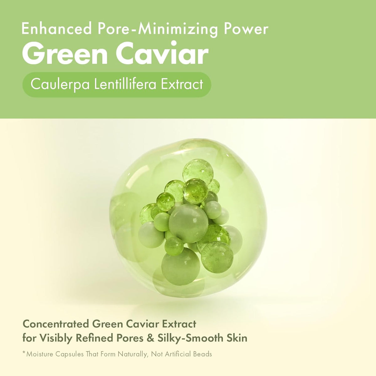 Green Caviar Pore Ampoule With 2,500ppm Green Caviar, Niacinamide, Pore Minimizer, Hydrating