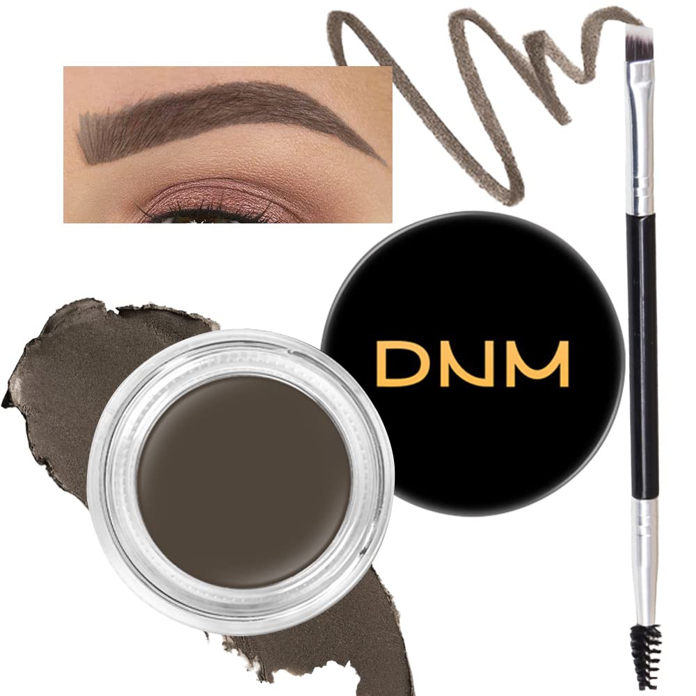 Medium Brown Eyebrow Powder Pomade Gel Shaper Makeup Kit with Dual-ended Brush, Eyebrow Stencil Kit
