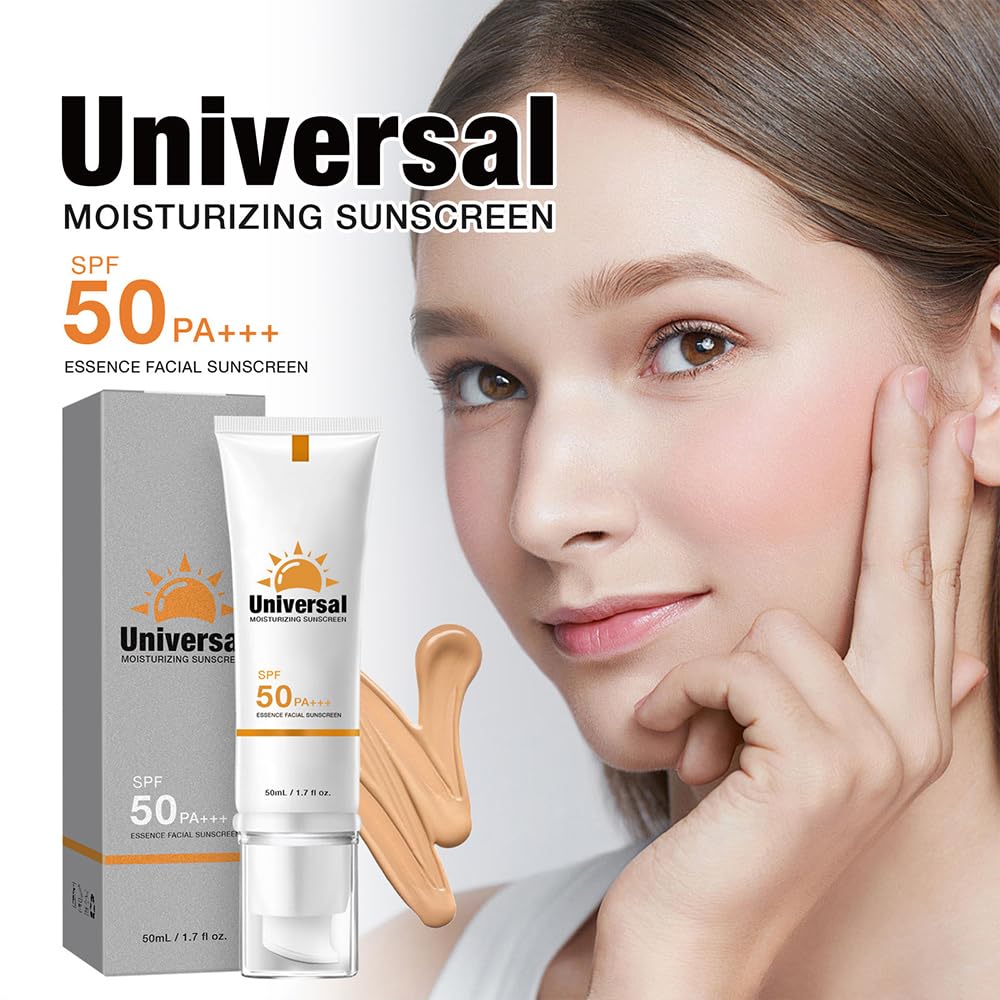 Tinted Sunscreen For Face SPF 50, Universal Protector Solar 50 Moisturizer, Hydrating Sun Essence
