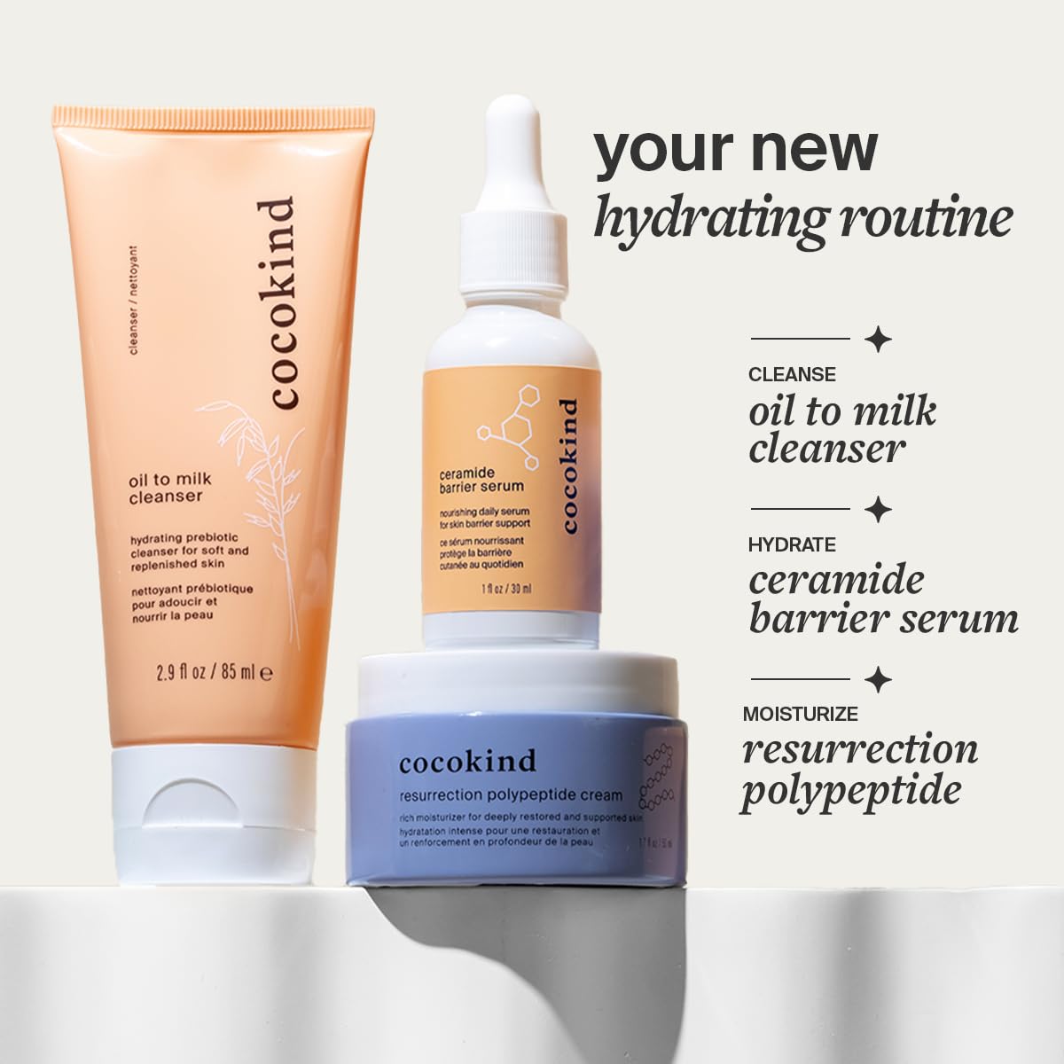 Cocokind Resurrection Polypeptide Cream, Hydrating Face Moisturizer with Peptides and Squalane