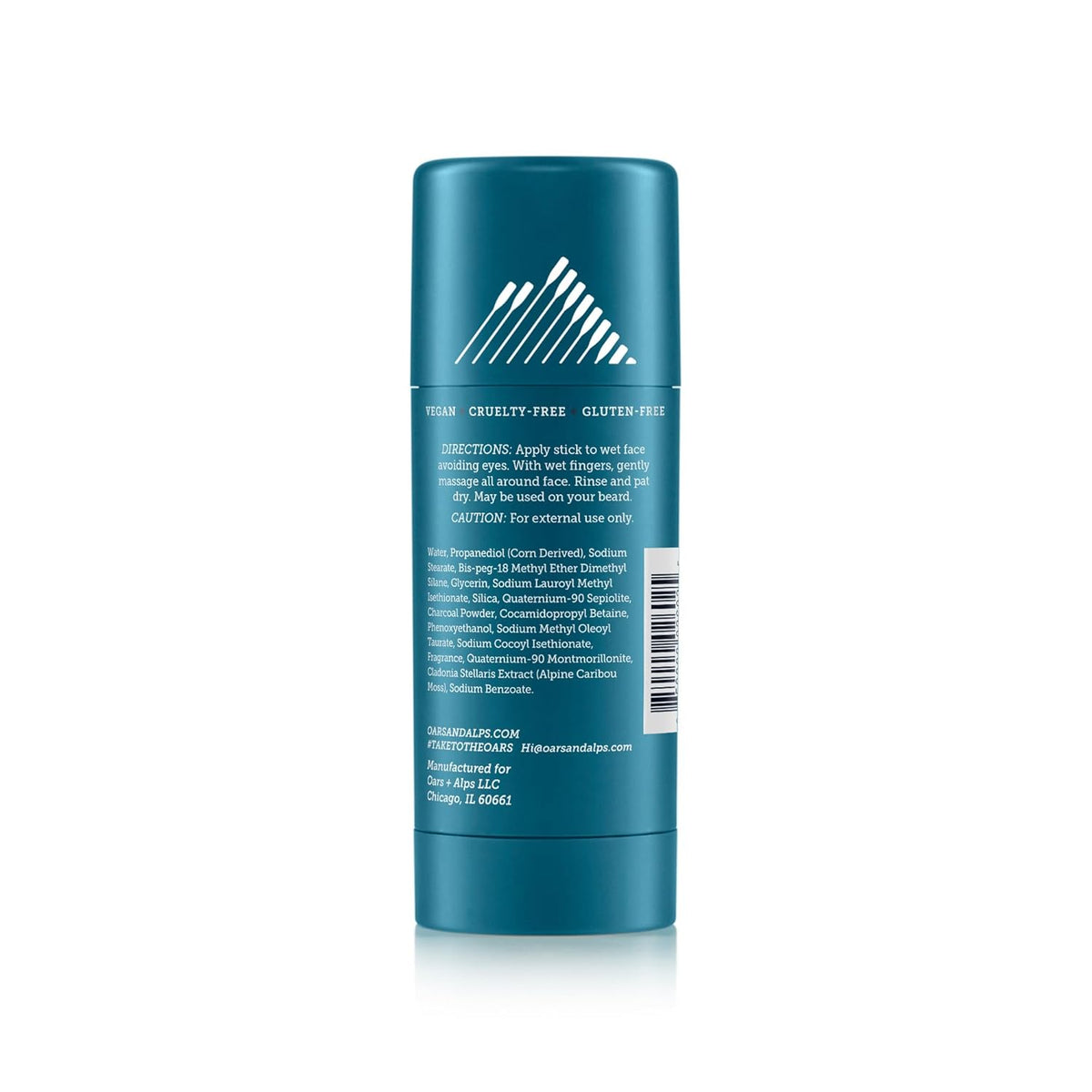 Oars + Alps Exfoliating Face Wash Stick, 2-in-1 Cleanser & Exfoliant with Activated Charcoal &