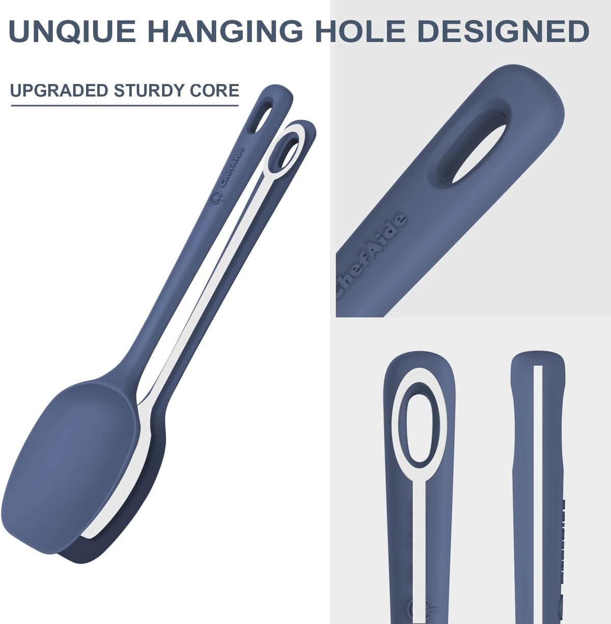 5 Pieces Silicone Spatula Set, Food Grade Rubber Spatula, Upgrade Strong Handle with Ergonomic