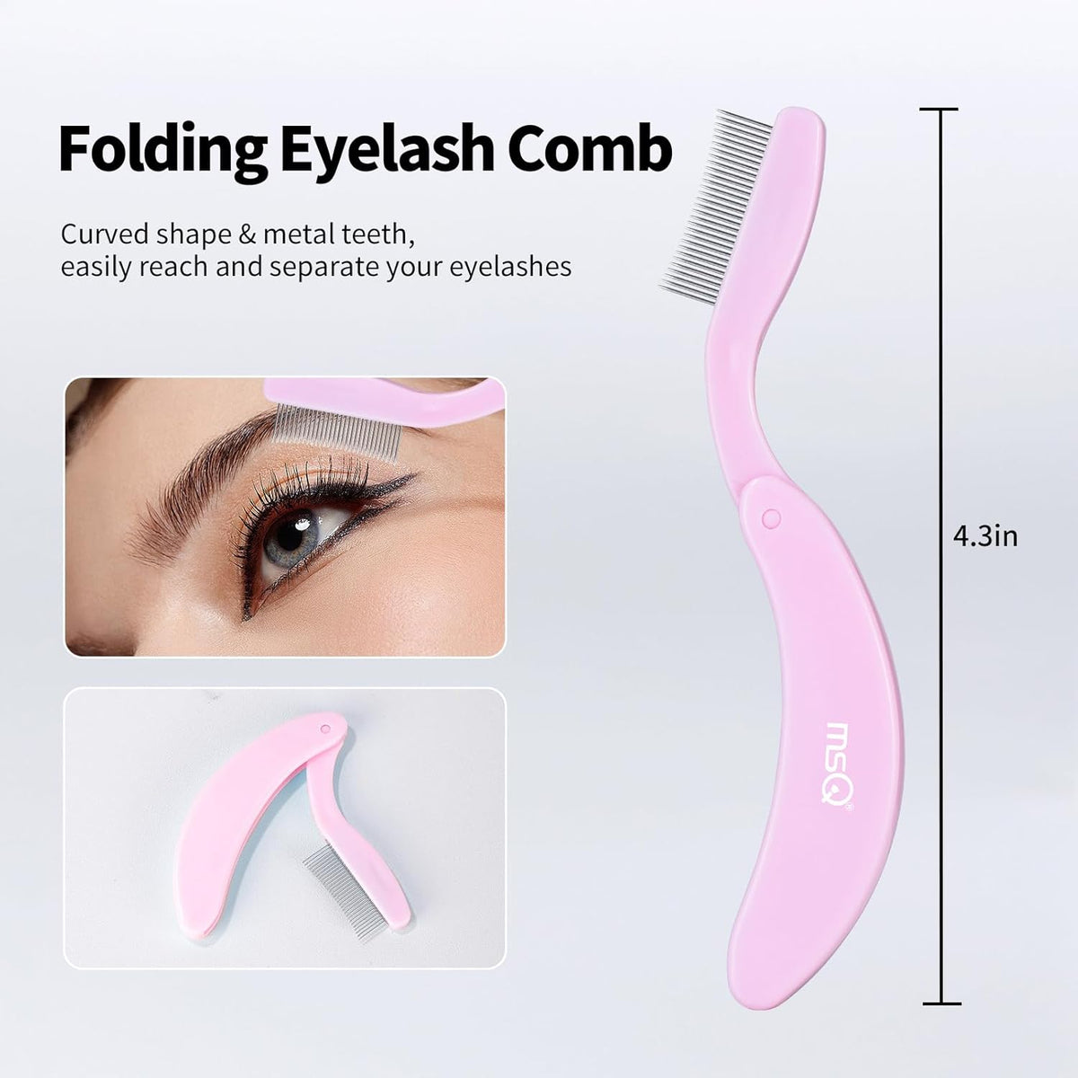 Eyelash Comb MSQ Eyelash Separator Tool Eyelash Comb Separator Folding Eyelash Brush Separator Lash