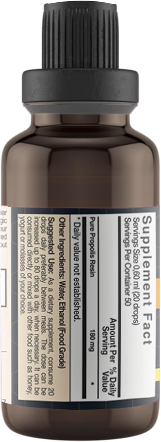 Bee and You Propolis Liquid Extract Drops, 30% Propolis, Ultra Pure, Immune Support Supplement