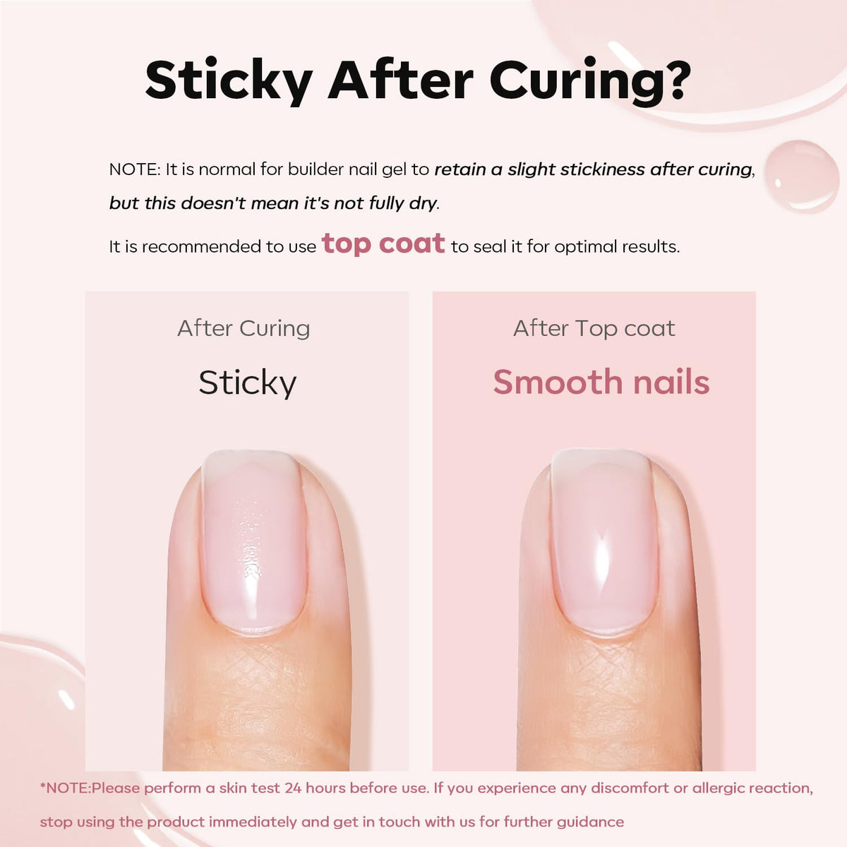 modelones Top Coat with Builder Nail Gel, Nude Pink Color Builder Top Nail Kit for Apex Building