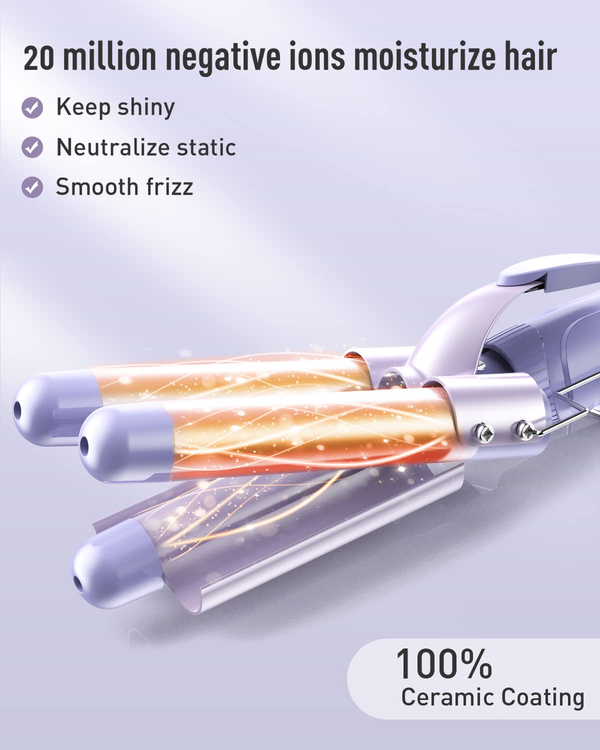 Waver Curling Iron Wand - BESTOPE PRO 5 in 1 Curling Wand Set with 3 Barrel Hair Crimper for Women