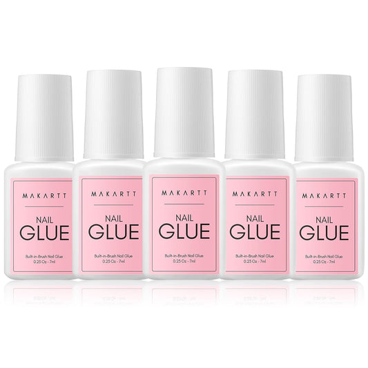 Makartt Super Strong Nail Glue for Press on Nails: Acrylic Nail Tips-Fake Nails-Salon Quality Brush