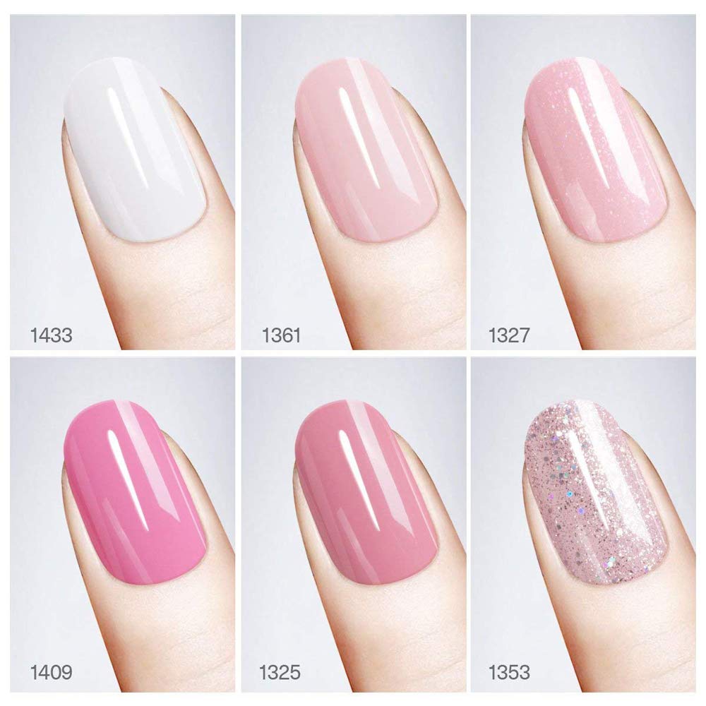 Gel Nail Polish Starter Kit - 6 Colors Gel Polish Set Base Top Coat, 36W LED Nail Dryer Lamp with