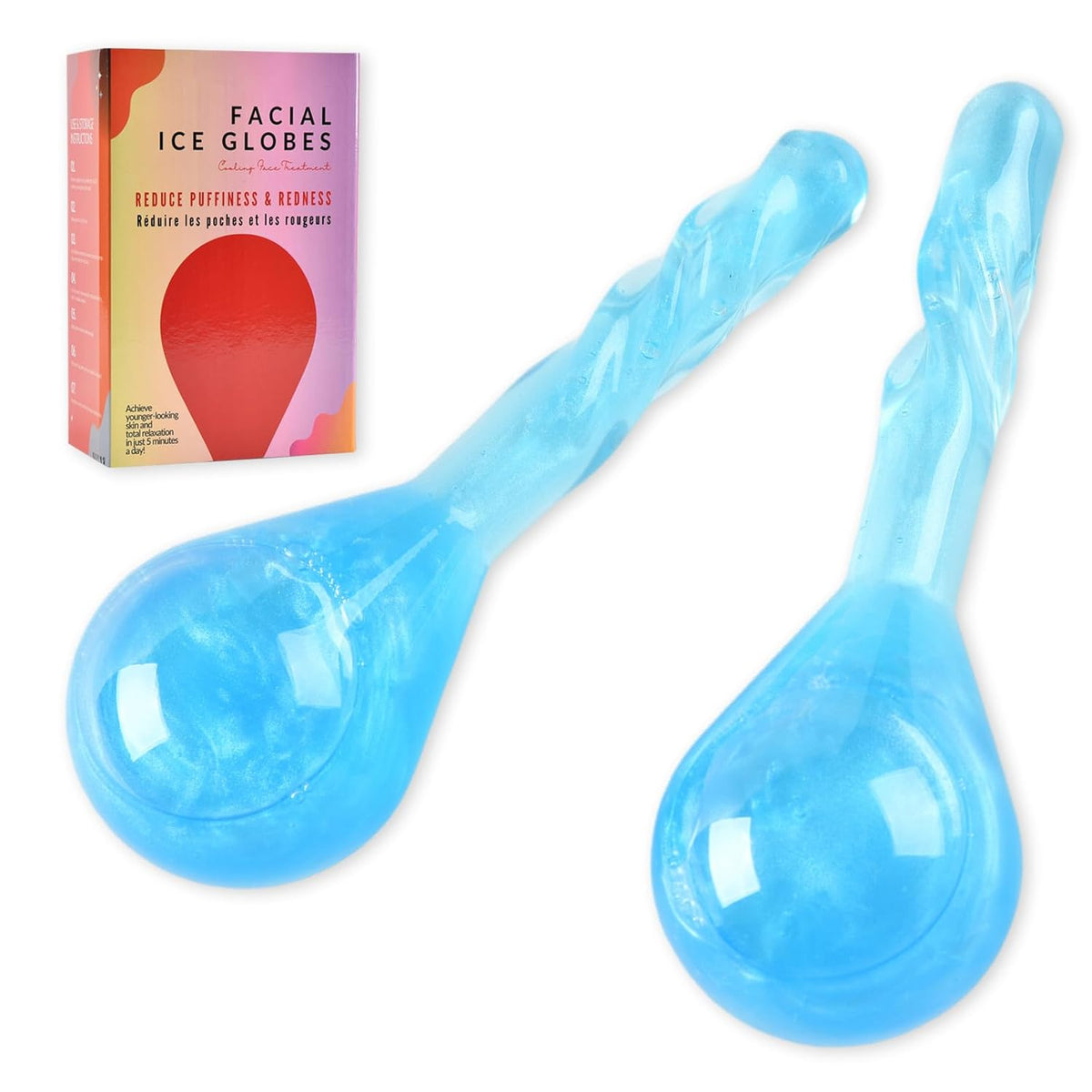 Facial Ice Globes Cryo Sticks, Cooling Beauty Tool for Face, Neck & Eyes, Helps Reduce Puffiness