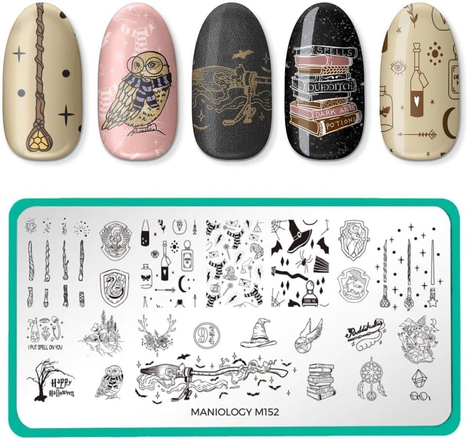 Maniology Sorcery and Spells Nail Stamping Plate Set, Halloween Plates Bundle, Sorcery Wizards