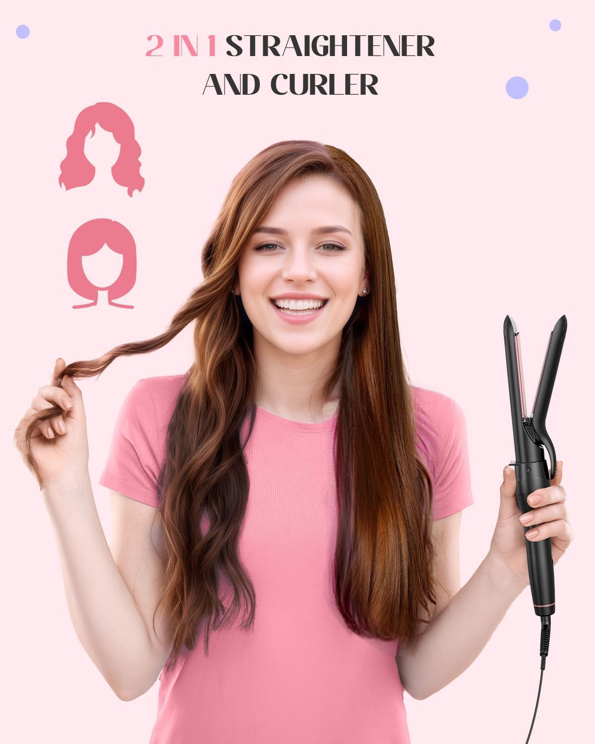 5 in 1 Curling Iron with Thermal Brush and 4 Interchangeable Ceramic Barrels(1/2 to 1 1/2 inch)