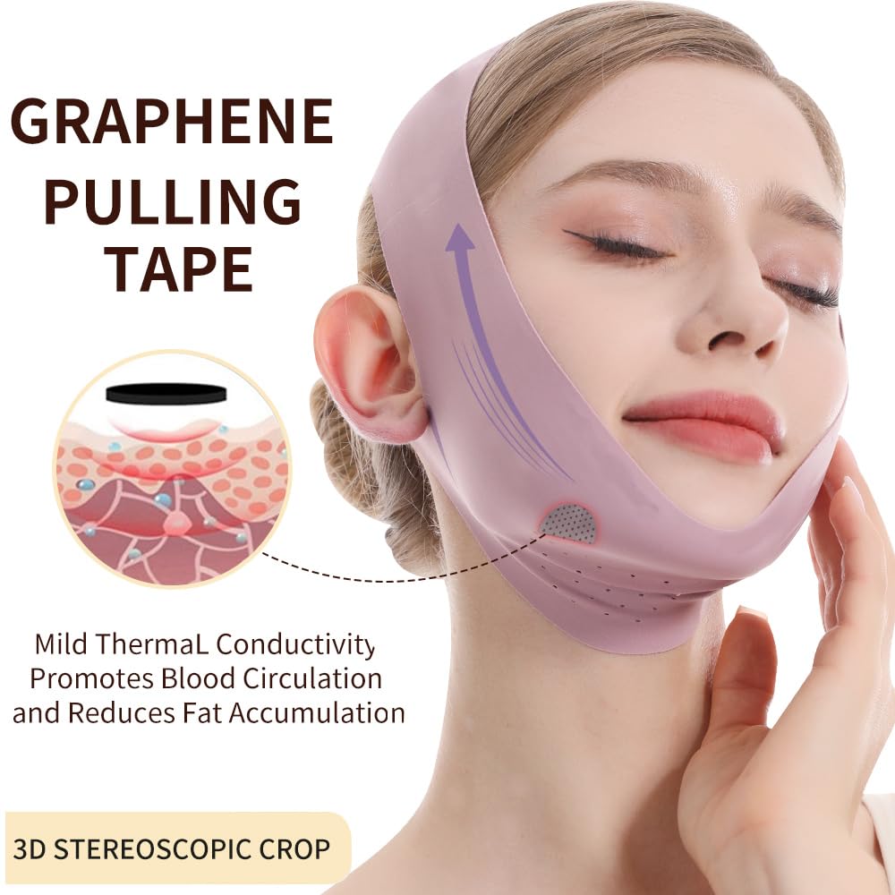 V-Line Lifting Mask & Chin Strap for Sleeping, Reusable Double Chin Reducer, Jaw Exerciser, Face