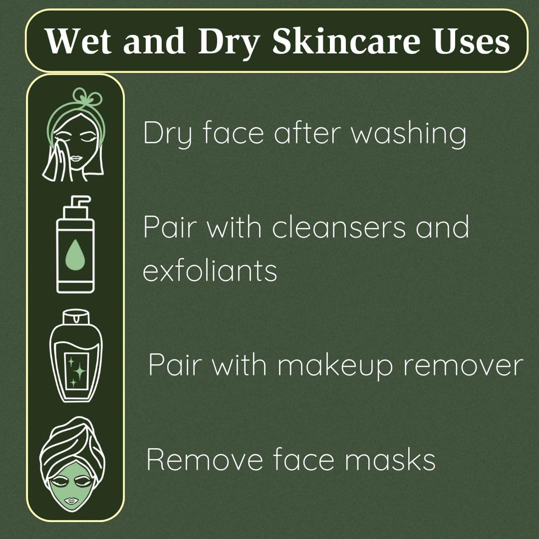 Clean Facial Towels for Sensitive Skin, 100% USDA Biobased Face Towels, 50 Count, Ultra Soft