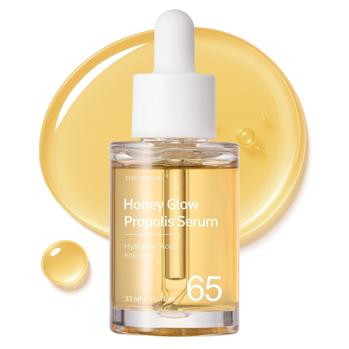 Honey Glow 65% Propolis Serum, Hyaluronic Acid, Kojic Acid, Niacinamide, Hydrating Facial Soothing