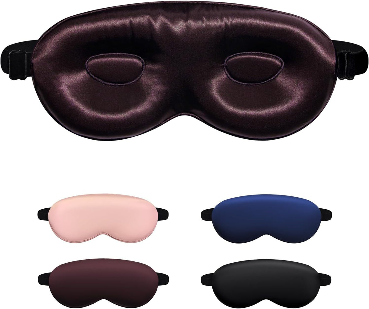 Luxury 22 Momme 100% Mulberry Silk Sleep Mask – 3D Eye Mask with Adjustable Strap, Gentle on Skin