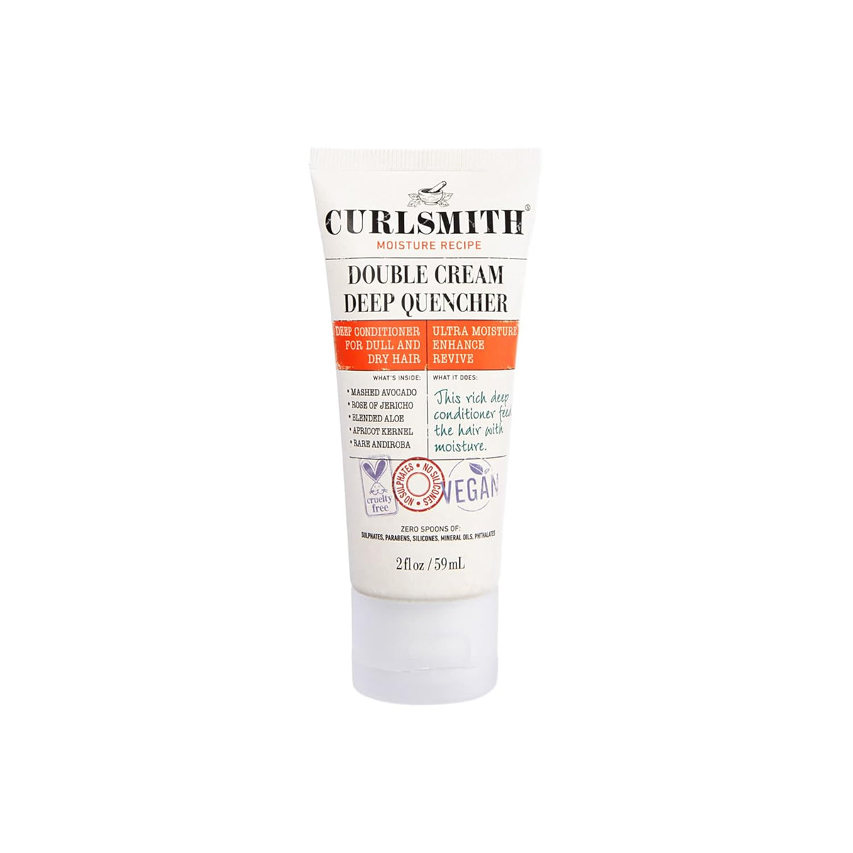 CURLSMITH - Double Cream Deep Quencher - Vegan Moisturising Deep Conditioner for Ultra Dry, Wavy