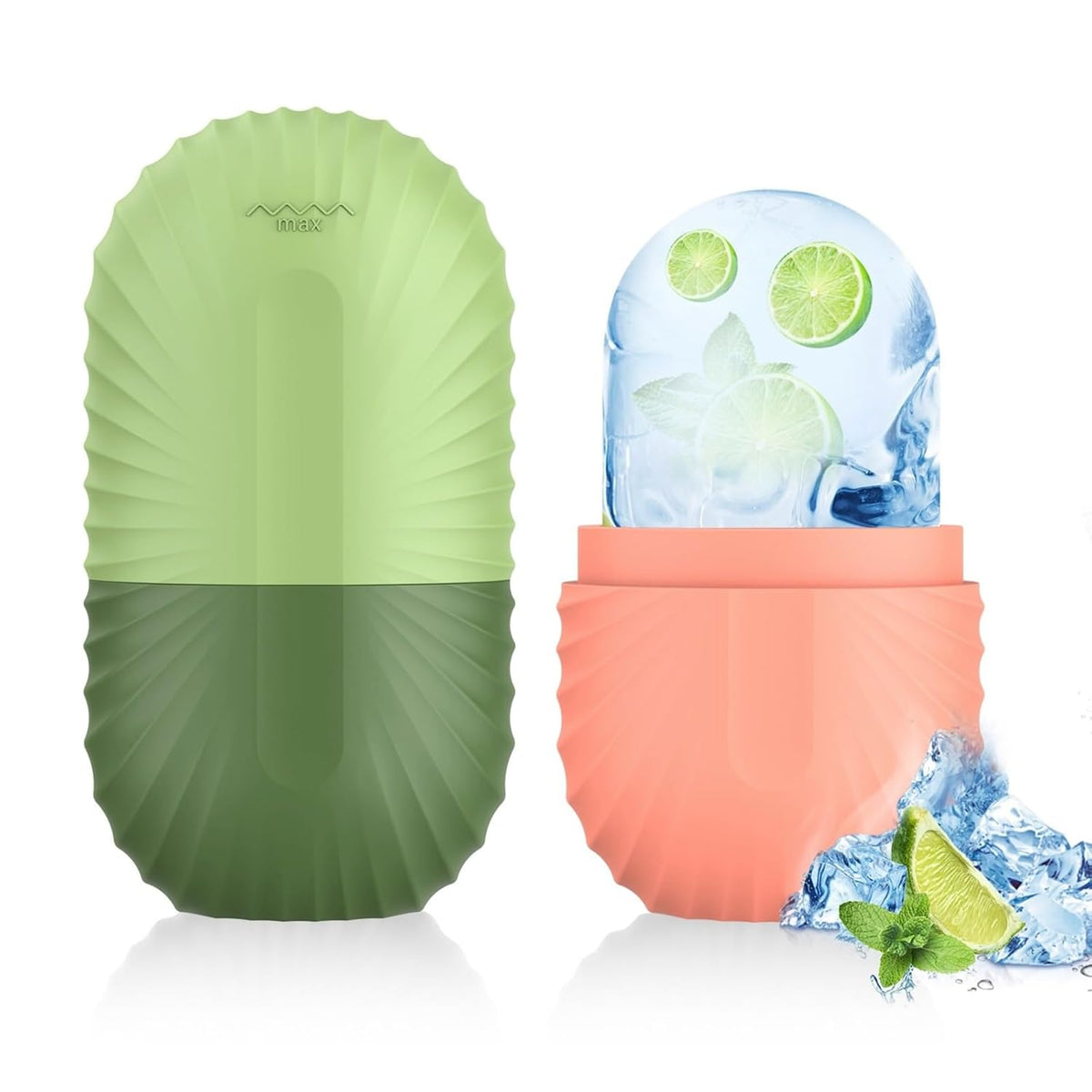 2pcs Ice Roller for Face and Eye, Silicone Ice Facial Roller Ice Holder, Face Ice Mold Skin Care