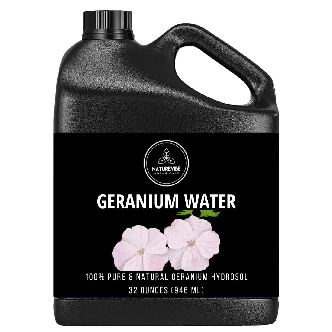 Naturevibe Botanicals Geranium Water 32 Ounces | 100% Pure and Natural | Great for Skin Care and