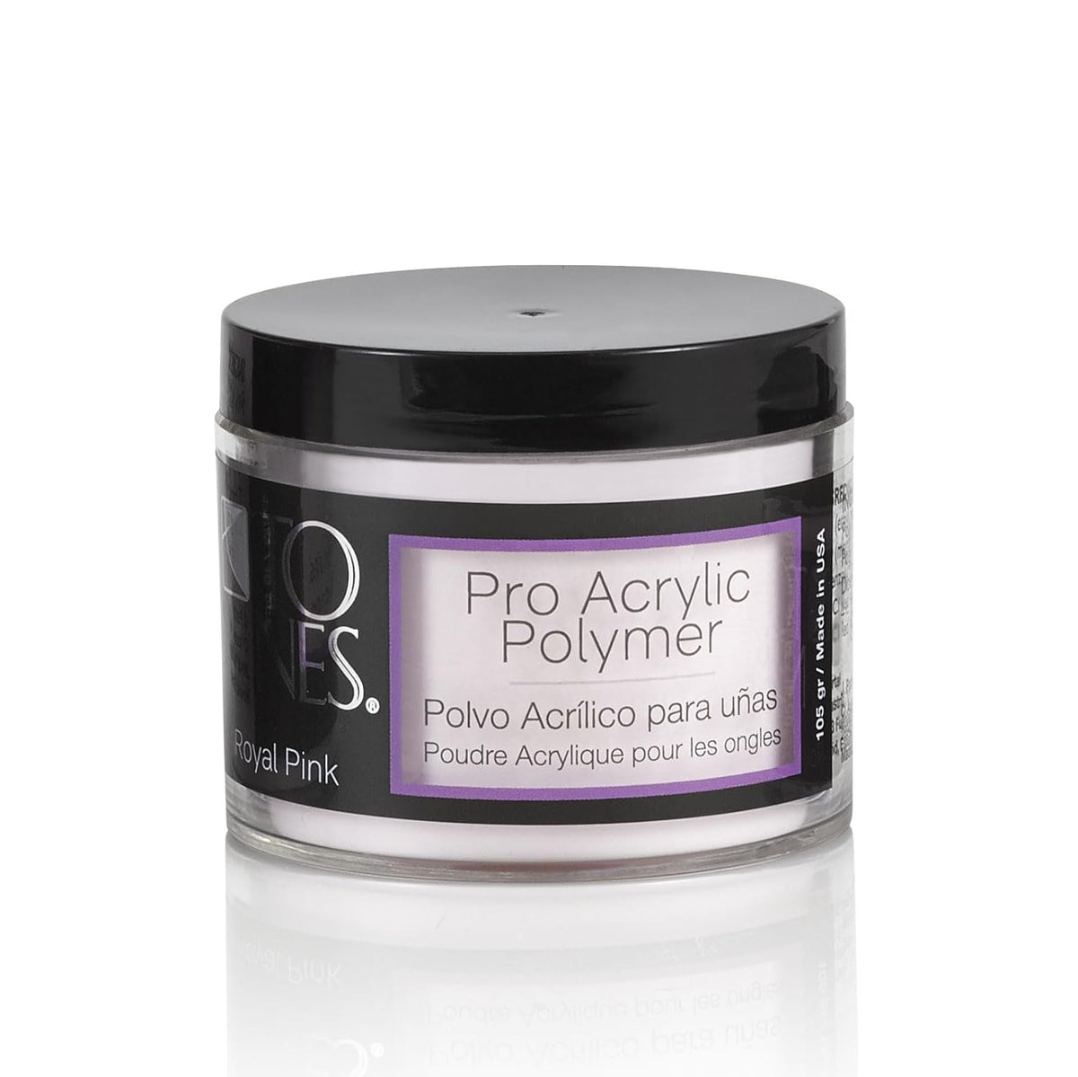 Tones Pro Acrylic Nail Powder, Royal Pink (Soft, Creamy Pastel Pink), (3.5 Fl Oz) - Long-Lasting &
