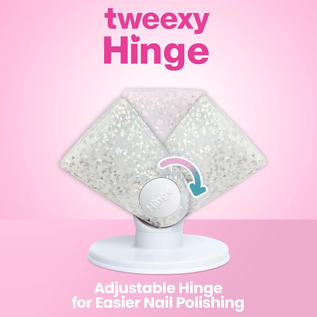 Tweexy Hinge Untippable Anti-Spill Nail Polish Holder | Smartgrip Suction Stand, Tilted for