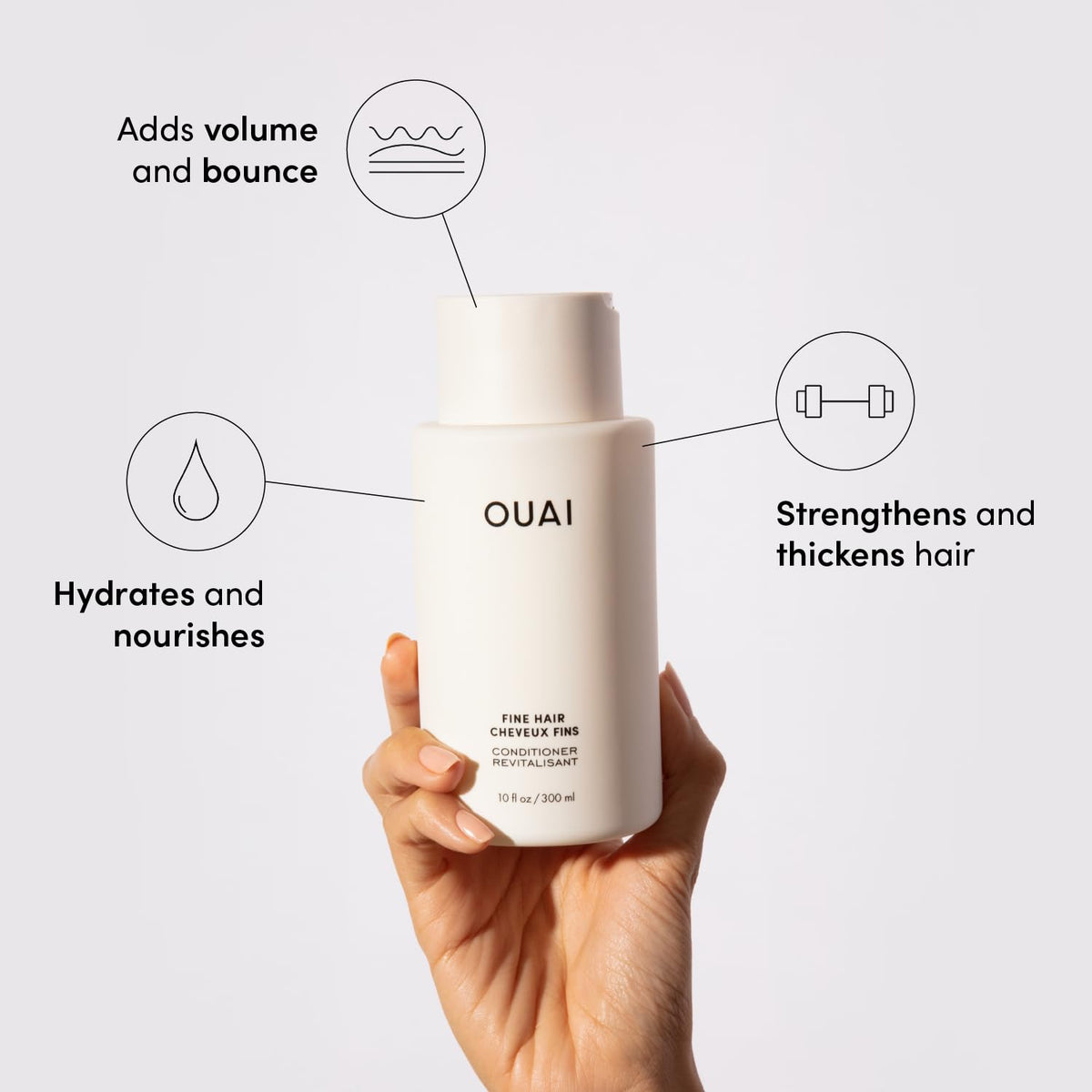 OUAI Fine Hair Shampoo & Conditioner Set, Travel Size - Volumizing Shampoo & Conditioner - With