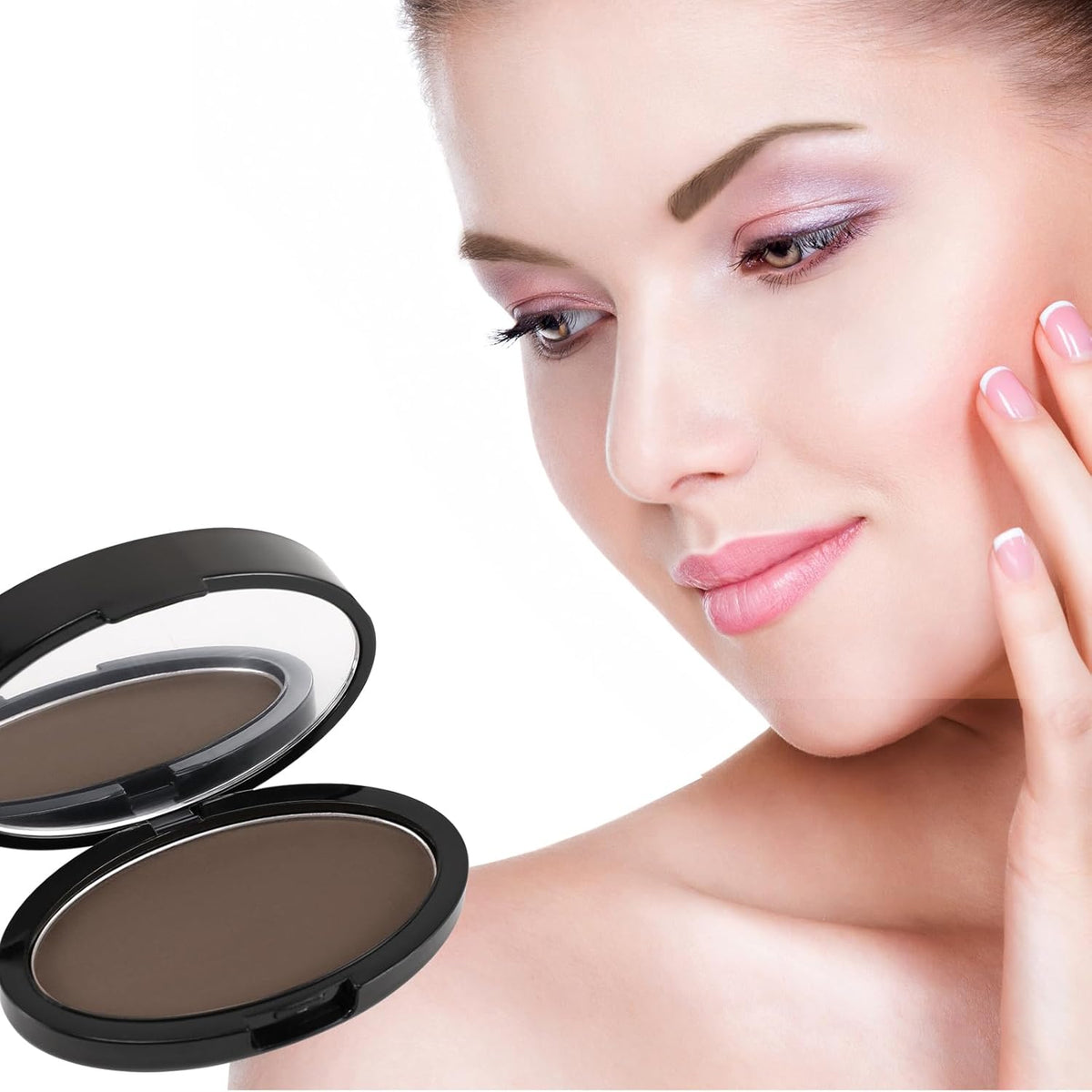 Boobeen Eyebrow Seal Stamp Powder - Waterproof 3 Seconds Eye Make Up Nature Coloring Kit - Creates