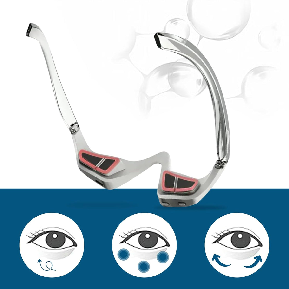 EyeLift Under-Eye Skincare Tool with Red LED & Microcurrent Support | Compact Facial Device for a