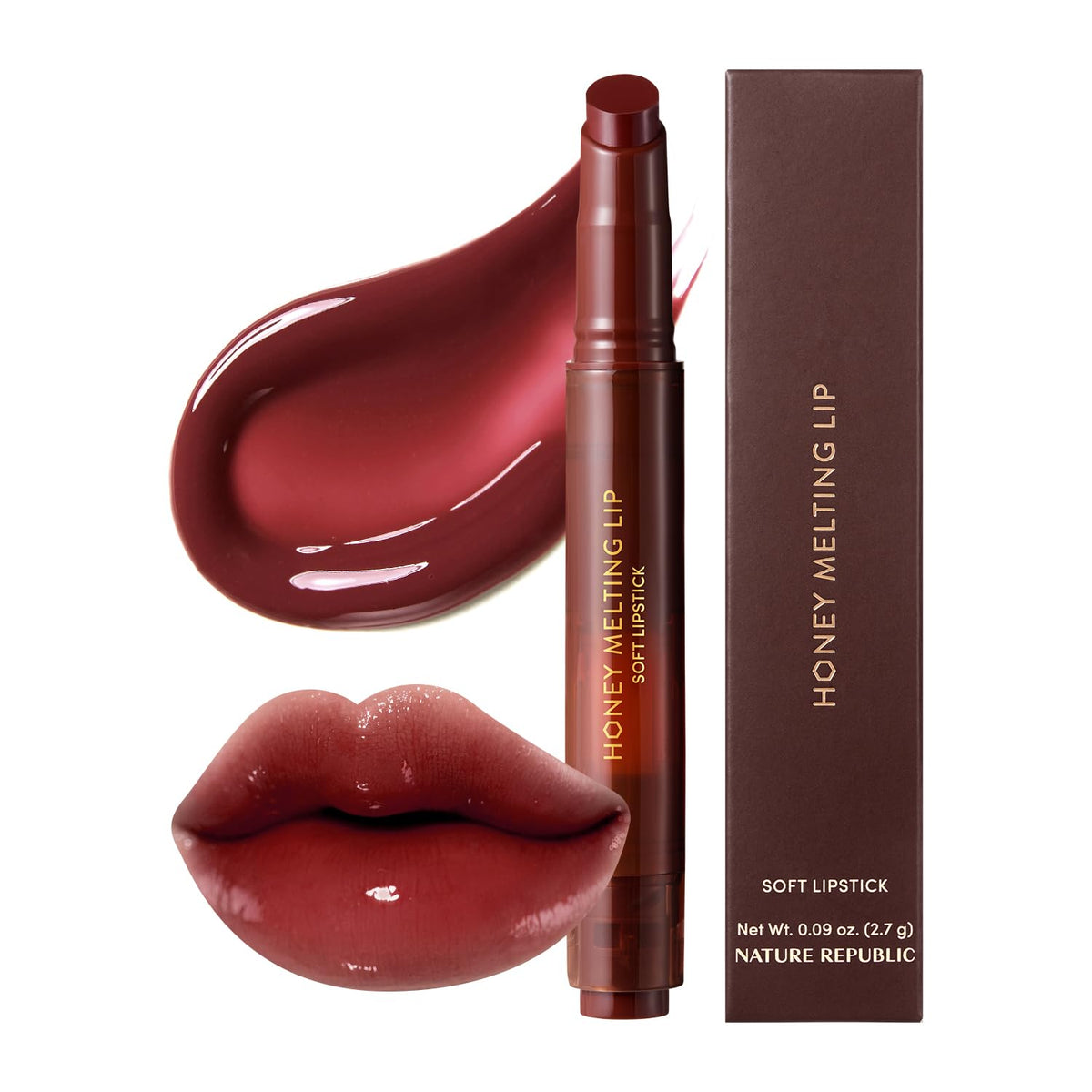 Nature Republic HONEY MELTING LIP PLUMPING (22 BERRY CHILL) SOFT LIP STICK, Hydrating Gloss