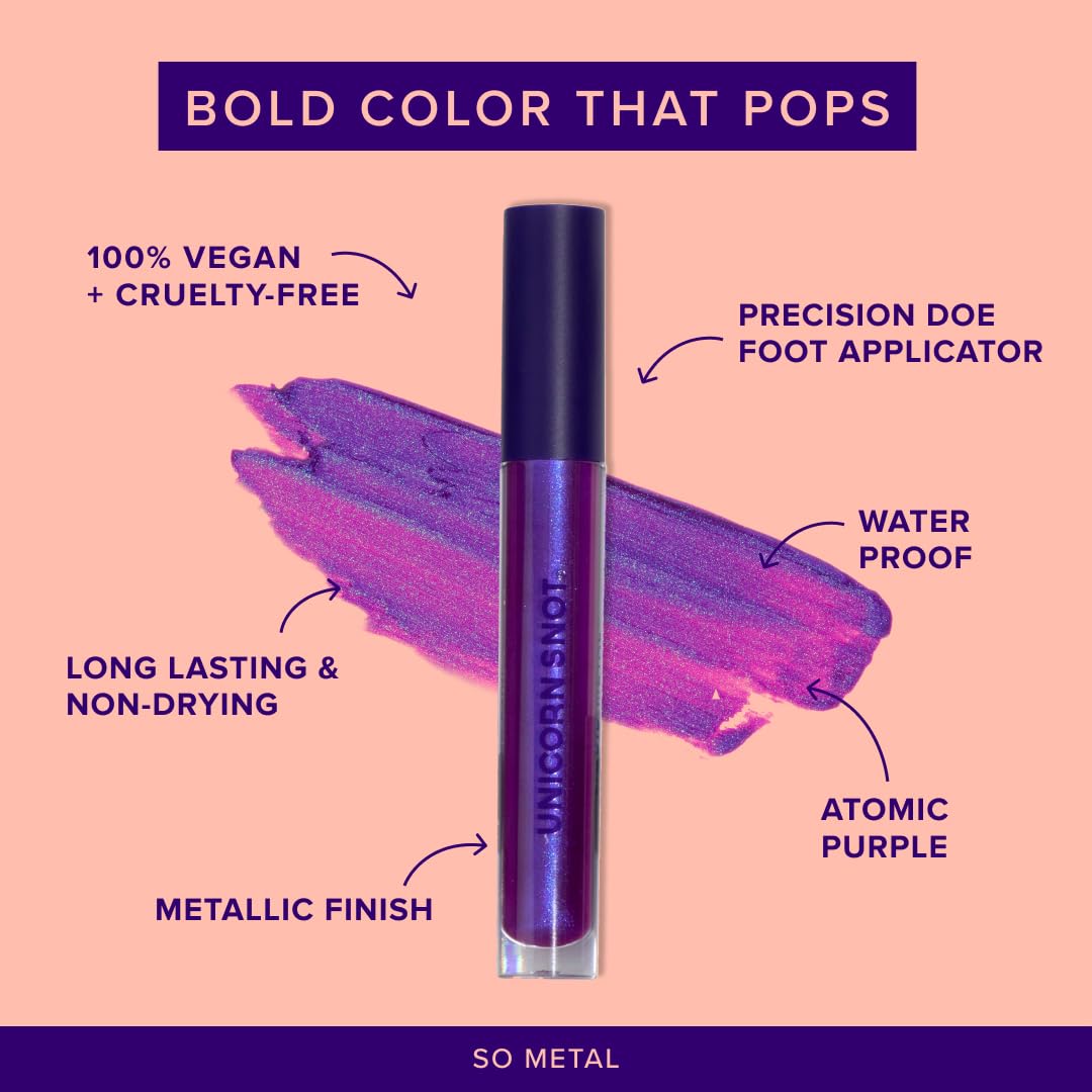 UNICORN SNOT Liquid Metal Lip Paint | Intense Pigment, Non-drying, Metallic Lip Color for Halloween