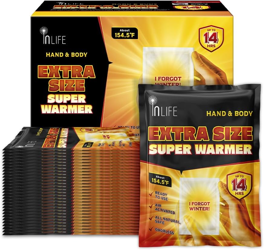 InLife Extra Size Super Warmer for Hands and Body, All Natural & Safe, Bigger & Wider Area Covered