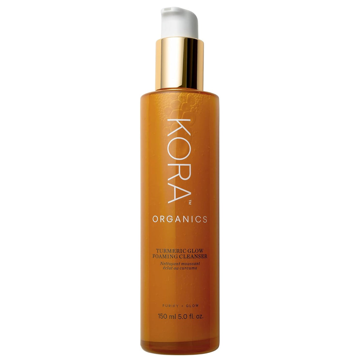 KORA Organics Turmeric Glow Foaming Cleanser, Cleanse & Nourish, Certified Organic, Cruelty Free