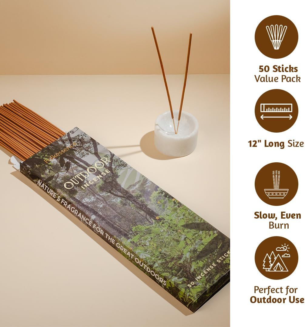 Folkulture Citronella Incense Sticks | Pack of 50 Long 12” Citronella & Lemongrass Incense Sticks |