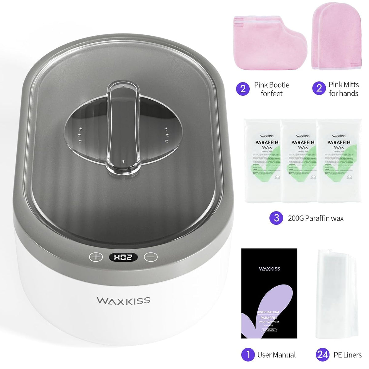 Small Paraffin Wax Machine for Hands - Paraffin Hand Wax Machine 2000ml Small Size With 3 packs of