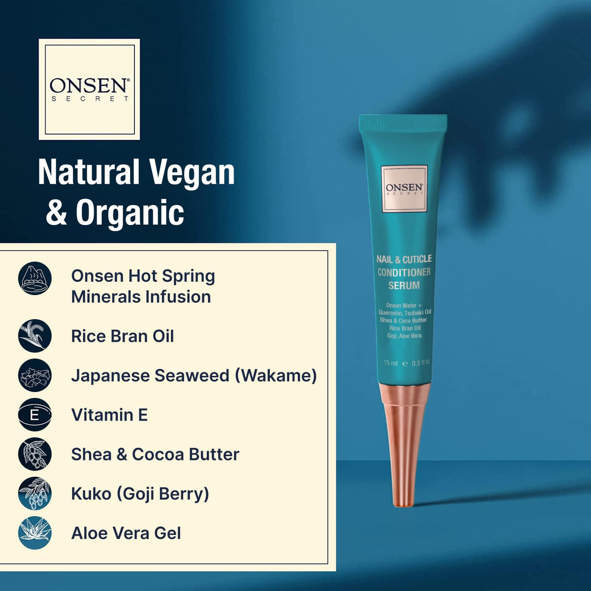 Onsen Secret Cuticle Cream Bundle, Double Sided Nail File 120/180 Grit, Nail Cuticle Oil - Japanese
