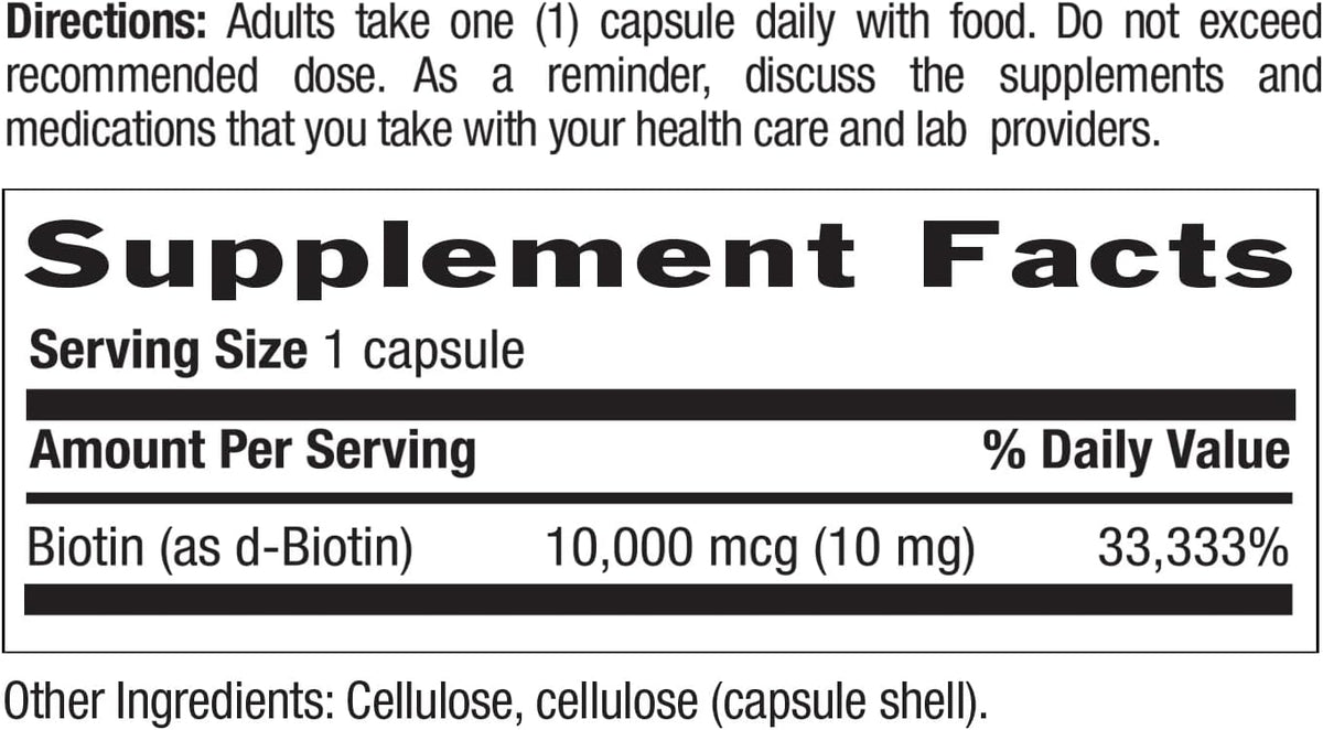 Country Life High-Potency Biotin 10mg - Vegan & Gluten-Free Biotin Supplement for Skin & Nails
