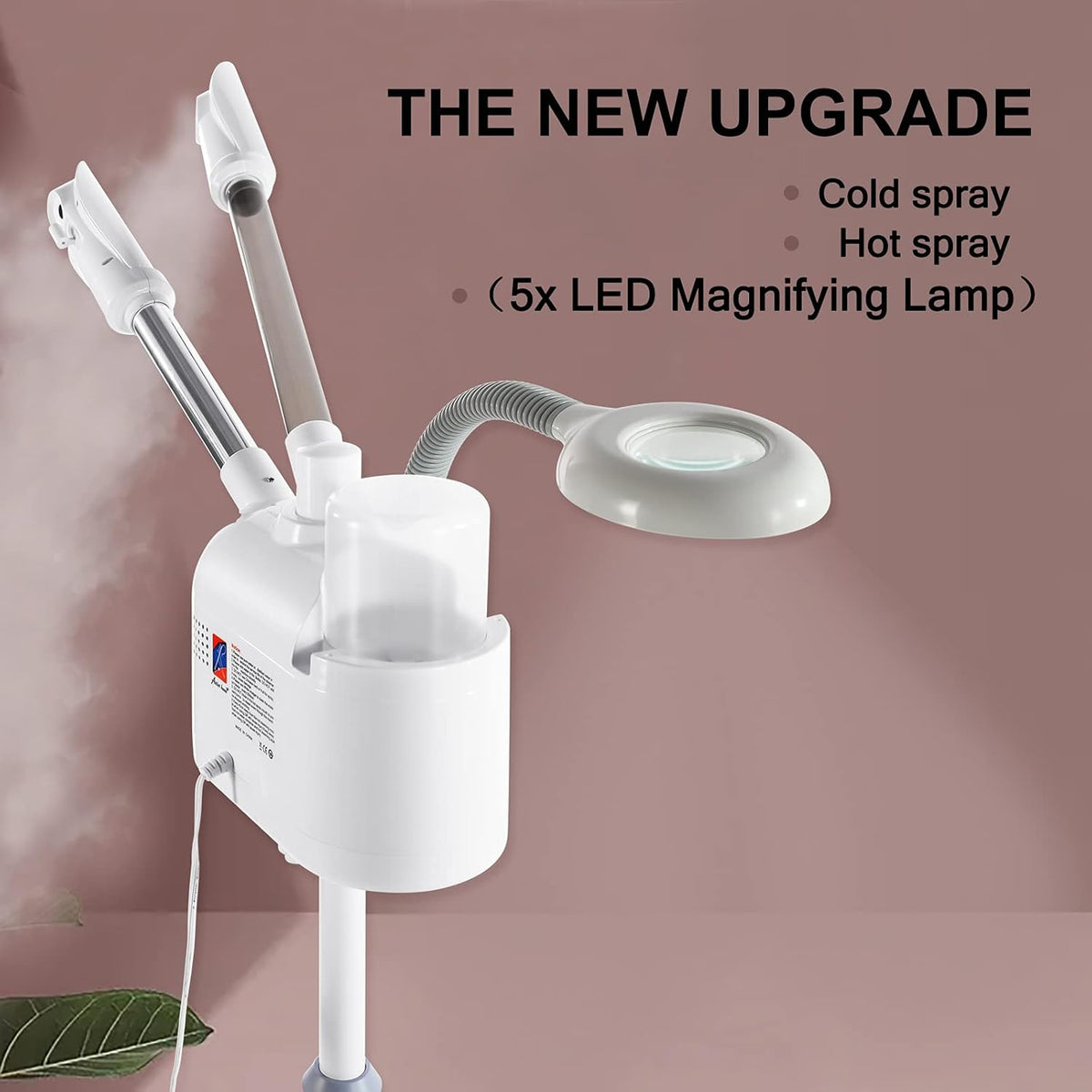 Professional 3 in 1 Facial Steamer Upgrade Esthetician Steamer with hot & Cold Nozzle 5X LED