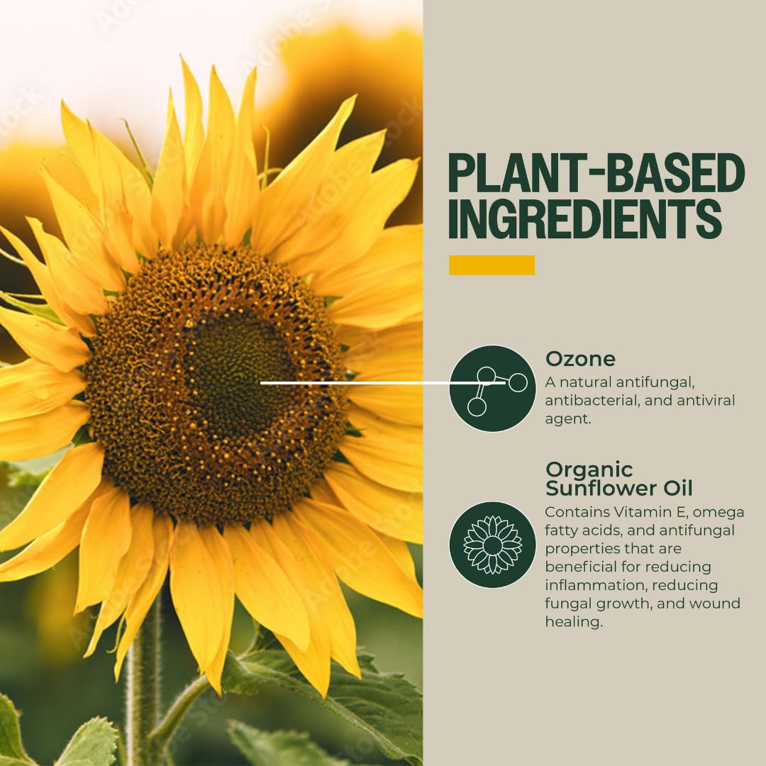 PurO3 Ozonated Sunflower Oil – Pure, Natural, Organic Skincare for Face & Body – Oxygenated Healing