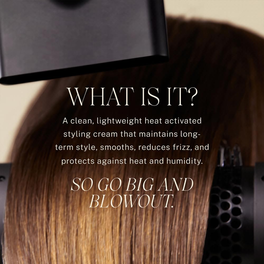 JVN Complete Blowout Styling Milk Heat Protector Cream, Style Memory, Anti-Humidity, Smooths &