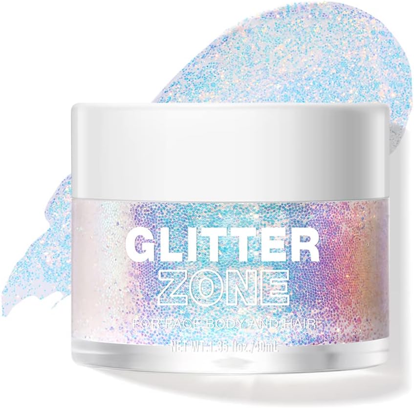 LANGMANNI Holographic Body Glitter Gel for Body, Face, Hair and Lip.Color Changing Glitter Gel