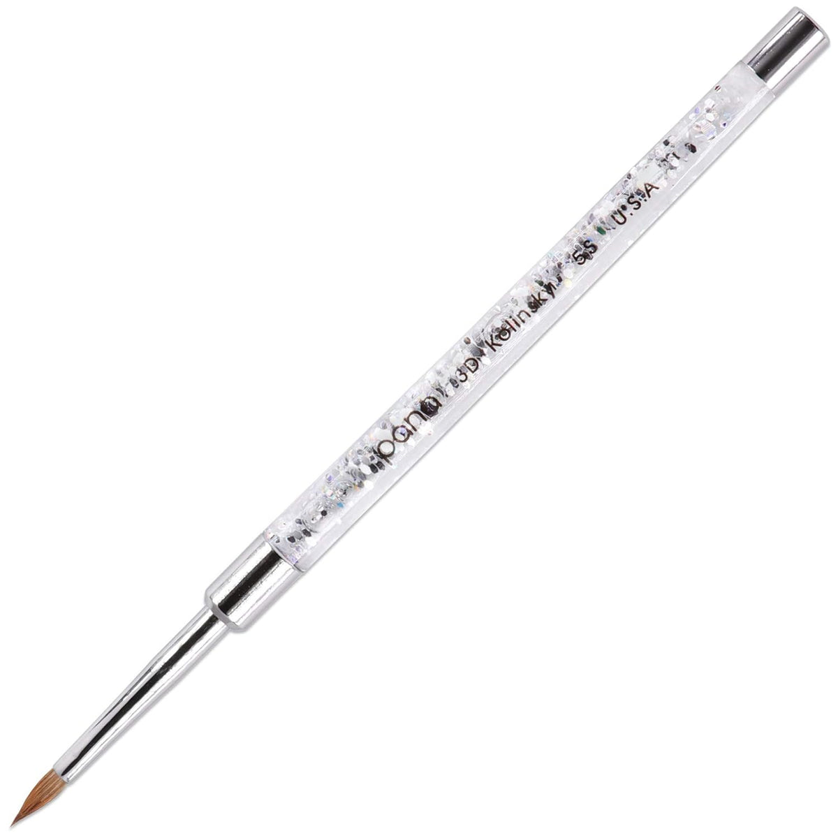 PANA 3D Kolinsky Nail Art Brush - Silver Glitter Handle, Size 5 - Acrylic Nail Art Sculpture Brush