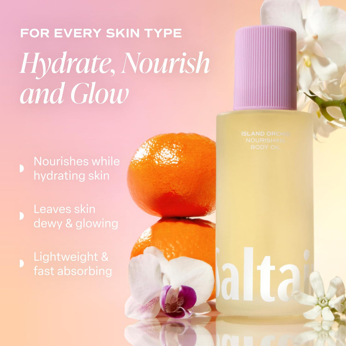 Saltair Body Oil. Luxurious Island Orchid After Shower and Bath Oil Moisturizer for Women.