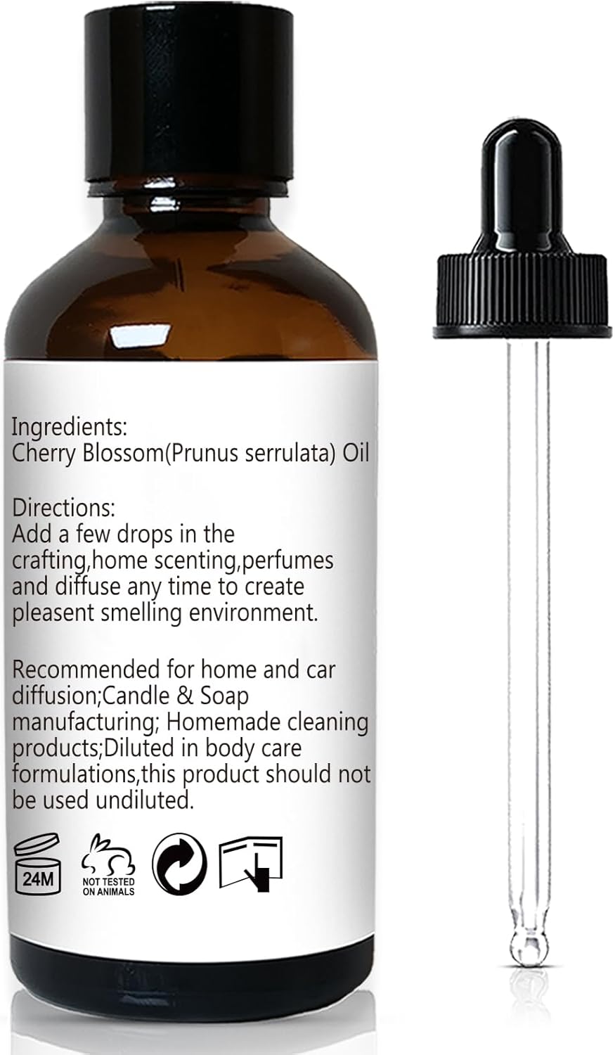 Cherry Blossom Essential Oil, Home Fragrance Oil, Scent Oils for Candle Making, Soap, Dryer Balls