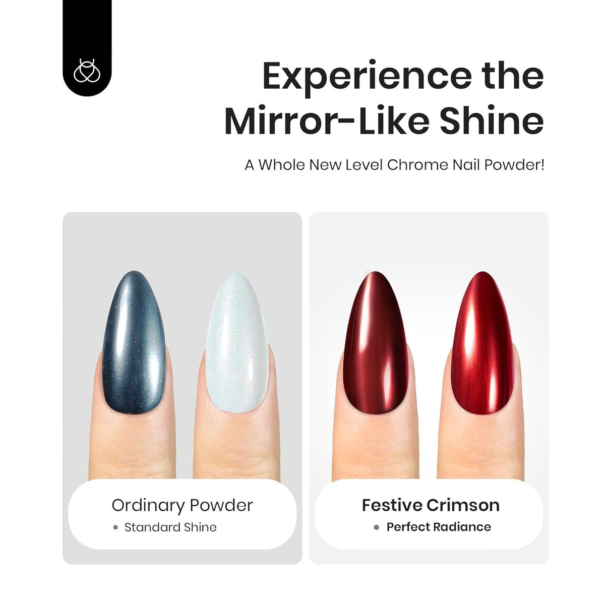 Beetles Red Chrome Nail Powder Metallic Mirror Effect Nail Chrome Powder Mermaid Glitter Red Gel