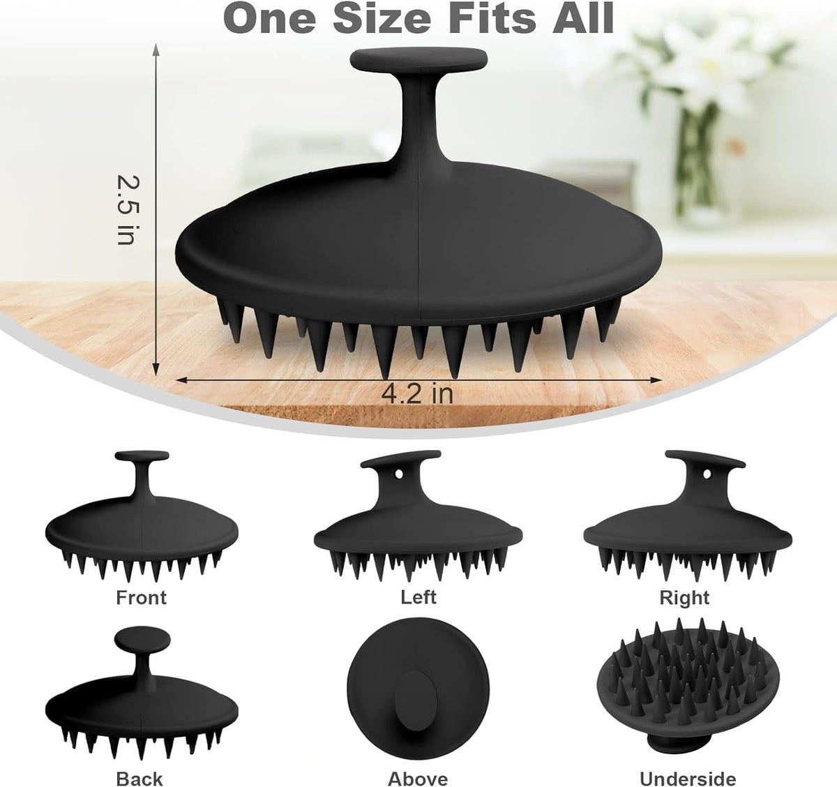 Silicone Scalp Massager Shampoo Brush, Scalp Brush for Hair Growth & Dandruff Removal, Hair