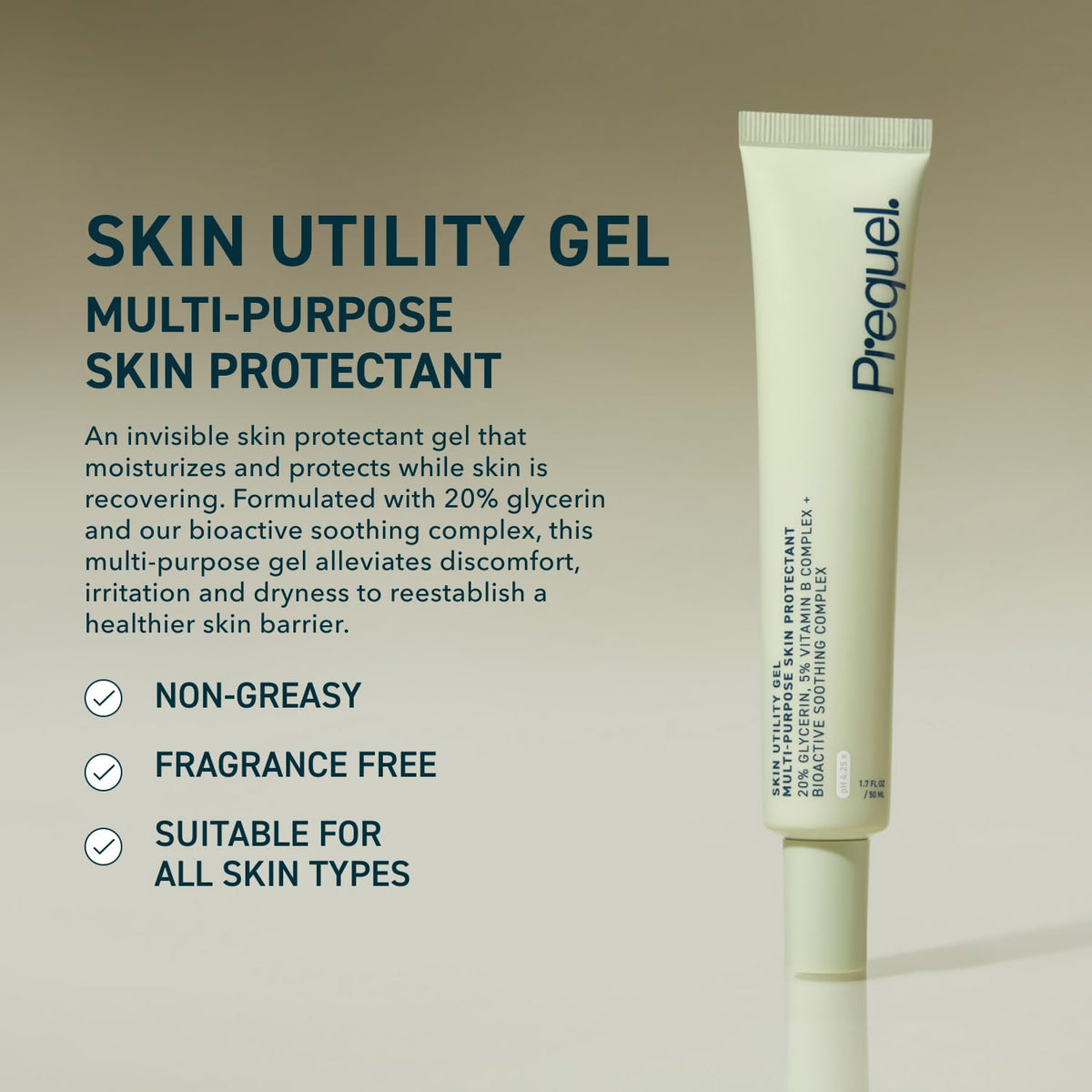 Skin Utility Gel, Moisturizing Protectant. Lightweight Multi-Purpose Face and Body Cream for Dry
