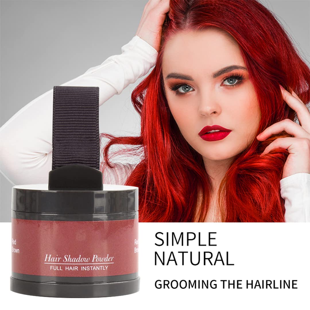 Hairline Powder (Red-Brown Bright) - Instantly Cover Gray Hair with Color Shadow, Touch-Up for Thin